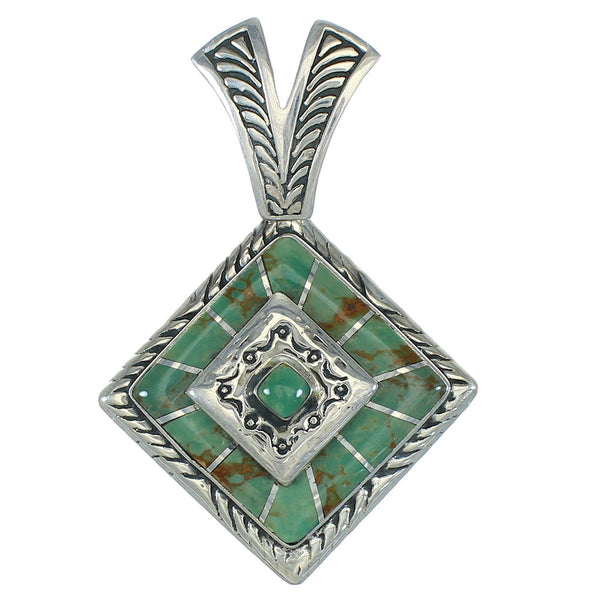 Silver Turquoise Inlay Southwest Pendant MX65203